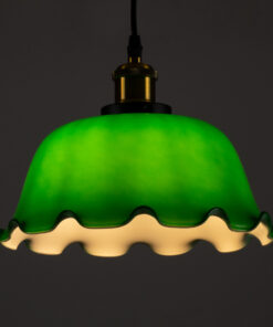 Alternative view of GLOBOSTAR® LIBRARY 00767 Vintage Κρεμαστό Φωτιστικό Οροφής με Ντουί 1 x E27 AC 220-240V IP20 - Πράσινο, Χρυσό & Μαύρο - Μ26 x Π26 x Y20cm