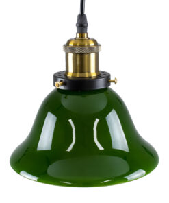 GLOBOSTAR® LIBRARY 00768 Vintage Κρεμαστό Φωτιστικό Οροφής με Ντουί 1 x E27 AC 220-240V IP20 - Πράσινο & Χρυσό - Μ18 x Π18 x Υ18cm 15 00768 6