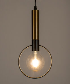 Alternative view of GLOBOSTAR® OLVERO 00772 Μοντέρνο Κρεμαστό Φωτιστικό Οροφής με Ντουί 1 x E27 AC 220-240V IP20 - Μαύρο & Χρυσό - Μ18 x Π4 x Y38cm