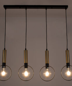 Alternative view of GLOBOSTAR® OLVERO 00775 Μοντέρνο Κρεμαστό Φωτιστικό Οροφής με Ντουί 4 x E27 AC 220-240V IP20 - Μαύρο & Χρυσό - Μ90 x Π18 x Y130cm