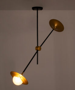 GloboStar® JOLIET 00778 Μοντέρνο Φωτιστικό Οροφής Πλέγμα Δίφωτο 2 x G9 IP20 Μαύρο & Χρυσό Μέταλλο - Μ93 x Π20 x Υ100cm 13 00778 2