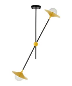 GloboStar® JOLIET 00778 Μοντέρνο Φωτιστικό Οροφής Πλέγμα Δίφωτο 2 x G9 IP20 Μαύρο & Χρυσό Μέταλλο - Μ93 x Π20 x Υ100cm 15 00778 4