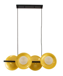 GLOBOSTAR® JOLIET 00782 Μοντέρνο Κρεμαστό Φωτιστικό Οροφής με Ντουί 4 x G9 AC 220-240V IP20 - Μαύρο & Χρυσό - Μ65 x Π28 x Υ20cm 12 00782 3