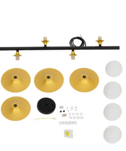 GLOBOSTAR® JOLIET 00782 Μοντέρνο Κρεμαστό Φωτιστικό Οροφής με Ντουί 4 x G9 AC 220-240V IP20 - Μαύρο & Χρυσό - Μ65 x Π28 x Υ20cm 17 00782 8