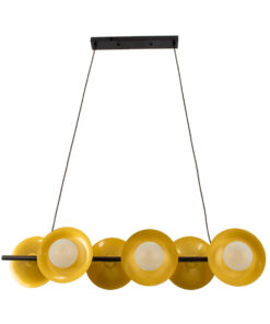 GLOBOSTAR® JOLIET 00783 Μοντέρνο Κρεμαστό Φωτιστικό Οροφής με Ντουί 6 x G9 AC 220-240V IP20 - Μαύρο & Χρυσό - Μ95 x Π28 x Υ20cm 12 00783 3