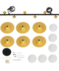 GLOBOSTAR® JOLIET 00783 Μοντέρνο Κρεμαστό Φωτιστικό Οροφής με Ντουί 6 x G9 AC 220-240V IP20 - Μαύρο & Χρυσό - Μ95 x Π28 x Υ20cm 17 00783 8