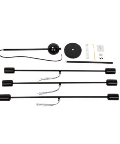 GloboStar® ZANE 00784 Μοντέρνο Φωτιστικό Οροφής Πλέγμα Πολύφωτο 6 x E27 IP20 Μαύρο Μέταλλο - Μ70 x Π70 x Υ100cm 19 00784 11