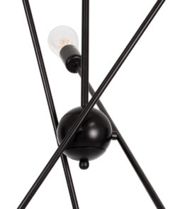 GloboStar® ZANE 00784 Μοντέρνο Φωτιστικό Οροφής Πλέγμα Πολύφωτο 6 x E27 IP20 Μαύρο Μέταλλο - Μ70 x Π70 x Υ100cm 17 00784 8