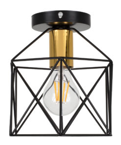 GLOBOSTAR® TRON 00792 Μοντέρνο Φωτιστικό Οροφής με Ντουί 21 x E27 AC 220-240V IP20 - Μαύρο & Χρυσό - Μ18 x Π18 x Υ19.5cm 12 00792 3