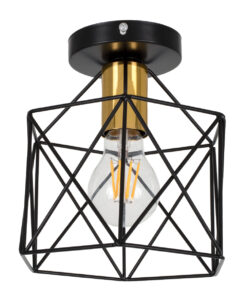 GLOBOSTAR® TRON 00792 Μοντέρνο Φωτιστικό Οροφής με Ντουί 21 x E27 AC 220-240V IP20 - Μαύρο & Χρυσό - Μ18 x Π18 x Υ19.5cm 13 00792 4