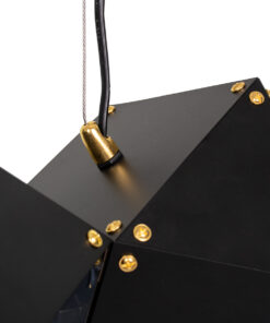 GLOBOSTAR® WELLES REPLICA 00796 Μοντέρνο Κρεμαστό Φωτιστικό Οροφής με Ντουί 4 x E14 AC 220-240V IP20 - Μαύρο & Χρυσό - Μ68 x Π32 x Υ30cm 12 00796 4