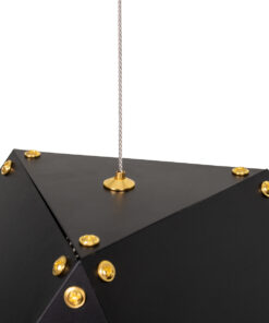 GLOBOSTAR® WELLES REPLICA 00796 Μοντέρνο Κρεμαστό Φωτιστικό Οροφής με Ντουί 4 x E14 AC 220-240V IP20 - Μαύρο & Χρυσό - Μ68 x Π32 x Υ30cm 13 00796 5