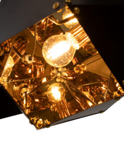 GLOBOSTAR® WELLES REPLICA 00796 Μοντέρνο Κρεμαστό Φωτιστικό Οροφής με Ντουί 4 x E14 AC 220-240V IP20 - Μαύρο & Χρυσό - Μ68 x Π32 x Υ30cm 15 00796 7