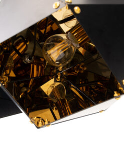 GLOBOSTAR® WELLES REPLICA 00797 Μοντέρνο Κρεμαστό Φωτιστικό Οροφής με Ντουί 6 x E14 AC 220-240V IP20 - Μαύρο & Χρυσό - Μ98 x Π32 x Υ30cm 14 00797 6