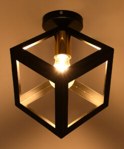 Alternative view of GLOBOSTAR® CUBE 00799 Μοντέρνο Φωτιστικό Οροφής με Ντουί 1 x E27 AC 220-240V IP20 - Μαύρο & Χρυσό - Μ25 x Π25 x Υ25cm