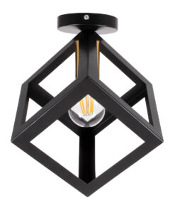 GLOBOSTAR® CUBE 00799 Μοντέρνο Φωτιστικό Οροφής με Ντουί 1 x E27 AC 220-240V IP20 - Μαύρο & Χρυσό - Μ25 x Π25 x Υ25cm 16 00799 6