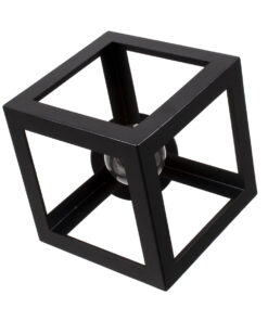 GLOBOSTAR® CUBE 00799 Μοντέρνο Φωτιστικό Οροφής με Ντουί 1 x E27 AC 220-240V IP20 - Μαύρο & Χρυσό - Μ25 x Π25 x Υ25cm 17 00799 7