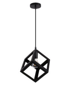 Alternative view of GLOBOSTAR® CUBE 00801 Μοντέρνο Κρεμαστό Φωτιστικό Οροφής με Ντουί 1 x E27 AC 220-240V IP20 - Μαύρο - Μ25 x Π25 x Υ25cm