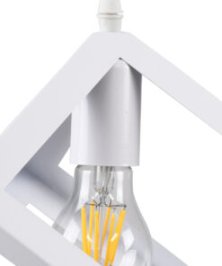 GLOBOSTAR® CUBE 00802 Μοντέρνο Κρεμαστό Φωτιστικό Οροφής με Ντουί 1 x E27 AC 220-240V IP20 - Λευκό - Μ25 x Π25 x Υ25cm 14 00802 5