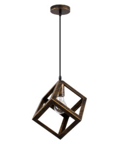 Alternative view of GLOBOSTAR® CUBE 00803 Μοντέρνο Κρεμαστό Φωτιστικό Οροφής με Ντουί 1 x E27 AC 220-240V IP20 - Χάλκινο Εφέ Σκουριάς - Μ25 x Π25 x Υ25cm