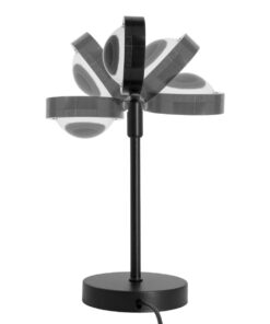 GloboStar® 00812 Επιτραπέζιο Φωτιστικό Πορτατίφ LED 12W -lm 180° DC 5V IP20 Μπλε - Μωβ - Ροζ RAINBOW EFFECT Μαύρο Μέταλλο με Διάφανο Πλαστικό - Μ10 x Π10 x Υ26.5cm - 2 Xρόνια Εγγύηση 15 00812 5