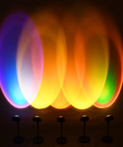 GloboStar® 00812 Επιτραπέζιο Φωτιστικό Πορτατίφ LED 12W -lm 180° DC 5V IP20 Μπλε - Μωβ - Ροζ RAINBOW EFFECT Μαύρο Μέταλλο με Διάφανο Πλαστικό - Μ10 x Π10 x Υ26.5cm - 2 Xρόνια Εγγύηση 19 00812 9