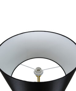 GloboStar® ASHLEY 00825 Μοντέρνο Επιδαπέδιο Φωτιστικό Μονόφωτο 1 x E27 IP20 Χρυσό Μέταλλο με Μαύρο Ύφασμα - Μ40 x Π40 x Υ148cm 14 00825 4