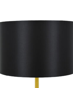 GloboStar® ASHLEY 00825 Μοντέρνο Επιδαπέδιο Φωτιστικό Μονόφωτο 1 x E27 IP20 Χρυσό Μέταλλο με Μαύρο Ύφασμα - Μ40 x Π40 x Υ148cm 15 00825 5