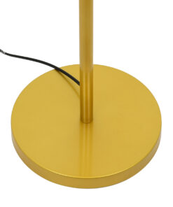 GloboStar® ASHLEY 00825 Μοντέρνο Επιδαπέδιο Φωτιστικό Μονόφωτο 1 x E27 IP20 Χρυσό Μέταλλο με Μαύρο Ύφασμα - Μ40 x Π40 x Υ148cm 16 00825 6