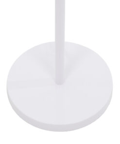 GloboStar® CEDAR 00828 Μοντέρνο Επιδαπέδιο Φωτιστικό Μονόφωτο 1 x E27 IP20 Λευκό Μέταλλο, Λευκό Ύφασμα με Μπεζ Ξύλο - Μ40 x Π40 x Υ148cm 15 00828 6