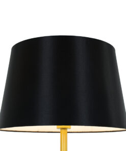 GloboStar® CEDAR 00829 Μοντέρνο Επιδαπέδιο Φωτιστικό Μονόφωτο 1 x E27 IP20 Χρυσό Μέταλλο με Μαύρο Ύφασμα - Μ40 x Π40 x Υ148cm 12 00829 3