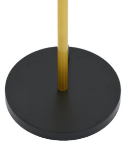 GloboStar® CEDAR 00829 Μοντέρνο Επιδαπέδιο Φωτιστικό Μονόφωτο 1 x E27 IP20 Χρυσό Μέταλλο με Μαύρο Ύφασμα - Μ40 x Π40 x Υ148cm 15 00829 6