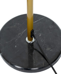 GloboStar® VERSA 00833 Μοντέρνο Επιδαπέδιο Φωτιστικό Μονόφωτο 1 x E27 IP20 Χρυσό & Ασημί Μέταλλο με Μαύρο Μάρμαρο - Μ15 x Π15 x Υ155cm 15 00833 5