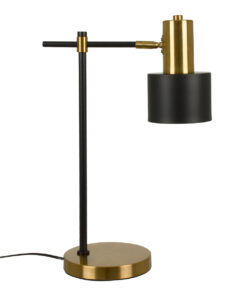 Alternative view of GloboStar® LETO 00835 Μοντέρνο Επιτραπέζιο Φωτιστικό Πορτατίφ Μονόφωτο 1 x E27 IP20 Μαύρο & Χρυσό Μέταλλο - Μ18 x Π18 x Υ50.5cm