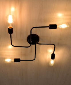 Alternative view of GLOBOSTAR® LIBERTA 00838 Vintage Φωτιστικό Οροφής με Ντουί 4 x E27 AC 220-240V IP20 - Μαύρο - Μ44.5 x Π44.5 x Υ12cm