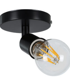 Alternative view of GloboStar® SARA 00843 Μοντέρνο Φωτιστικό Οροφής Σποτ Μονόφωτο 1 x E27 IP20 Μαύρο Μέταλλο - Μ10 x Π10 x Υ10.3cm