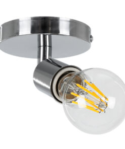 Alternative view of GloboStar® SARA 00844 Μοντέρνο Φωτιστικό Οροφής Σποτ Μονόφωτο 1 x E27 IP20 Ασημί Μέταλλο - Μ10 x Π10 x Υ10.3cm