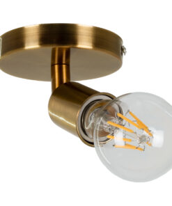 Alternative view of GloboStar® SARA 00846 Μοντέρνο Φωτιστικό Οροφής Σποτ Μονόφωτο 1 x E27 IP20 Μπρούτζινο & Χρυσό Μέταλλο - Μ10 x Π10 x Υ10.3cm