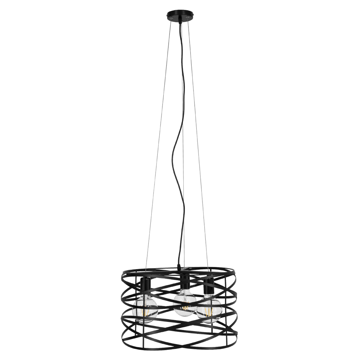 GLOBOSTAR® TOKEN 00855 Μοντέρνο Κρεμαστό Φωτιστικό Οροφής με Ντουί 3 x E27 AC 220-240V IP20 - Μαύρο - Μ43 x Π43 x Υ29cm 5 GLOBOSTAR® TOKEN 00855 Μοντέρνο Κρεμαστό Φωτιστικό Οροφής με Ντουί 3 x E27 AC 220-240V IP20 - Μαύρο - Μ43 x Π43 x Υ29cm - Image 3