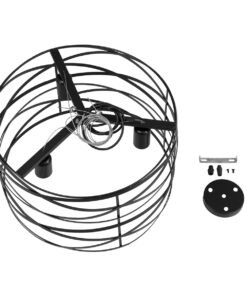 GLOBOSTAR® TOKEN 00855 Μοντέρνο Κρεμαστό Φωτιστικό Οροφής με Ντουί 3 x E27 AC 220-240V IP20 - Μαύρο - Μ43 x Π43 x Υ29cm 17 00855 8