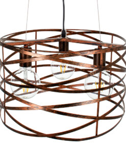 GLOBOSTAR® TOKEN 00856 Μοντέρνο Κρεμαστό Φωτιστικό Οροφής με Ντουί 3 x E27 AC 220-240V IP20 - Χάλκινο Εφέ Σκουριάς - Μ43 x Π43 x Υ29cm 15 00856 6