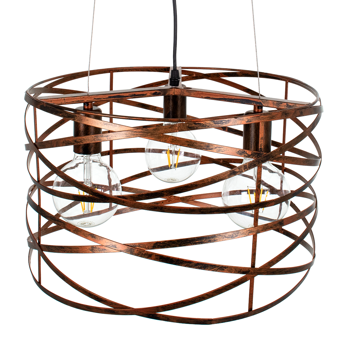 GLOBOSTAR® TOKEN 00856 Μοντέρνο Κρεμαστό Φωτιστικό Οροφής με Ντουί 3 x E27 AC 220-240V IP20 - Χάλκινο Εφέ Σκουριάς - Μ43 x Π43 x Υ29cm 8 GLOBOSTAR® TOKEN 00856 Μοντέρνο Κρεμαστό Φωτιστικό Οροφής με Ντουί 3 x E27 AC 220-240V IP20 - Χάλκινο Εφέ Σκουριάς - Μ43 x Π43 x Υ29cm - Image 6