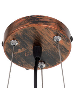 GLOBOSTAR® TOKEN 00856 Μοντέρνο Κρεμαστό Φωτιστικό Οροφής με Ντουί 3 x E27 AC 220-240V IP20 - Χάλκινο Εφέ Σκουριάς - Μ43 x Π43 x Υ29cm 16 00856 7