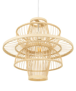 GLOBOSTAR® BALI 00861 Boho Κρεμαστό Φωτιστικό Οροφής με Ντουί 1 x E27 AC 220-240V IP20 - Μπεζ - Μ45 x Π45 x Υ42.5cm 14 00861 5