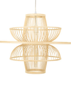 GLOBOSTAR® BALI 00862 Boho Κρεμαστό Φωτιστικό Οροφής με Ντουί 1 x E27 AC 220-240V IP20 - Μπεζ - Μ60 x Π60 x Υ45cm 13 00862 4