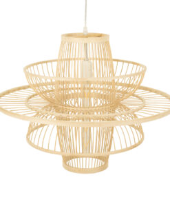 GLOBOSTAR® BALI 00862 Boho Κρεμαστό Φωτιστικό Οροφής με Ντουί 1 x E27 AC 220-240V IP20 - Μπεζ - Μ60 x Π60 x Υ45cm 15 00862 6