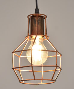 Alternative view of GLOBOSTAR® CAGE 00866 Vintage Κρεμαστό Φωτιστικό Οροφής με Ντουί 1 x E27 AC 220-240V IP20 - Χάλκινο - Μ15 x Π15 x Υ22cm