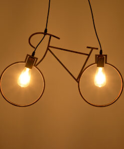 Alternative view of GLOBOSTAR® BIKE 00868 Vintage Κρεμαστό Φωτιστικό Οροφής με Ντουί 2 x E27 AC 220-240V IP20 - Χάλκινο - Μ67 x Π3.5 x Υ41cm