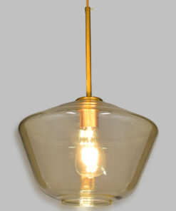 GloboStar® GLOBOSTAR® AMARIS 00870 Μοντέρνο Κρεμαστό Φωτιστικό Οροφής με Ντουί 1 x E27 AC 220-240V IP20 - Μελί & Χρυσό - Μ30 x Π30 x Y22cm