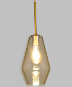 GloboStar® GLOBOSTAR® AMARIS 00871 Μοντέρνο Κρεμαστό Φωτιστικό Οροφής με Ντουί 3 x E27 AC 220-240V IP20 - Χρυσό Πλατίνα & Μελί - Μ17 x Π17 x Υ30cm